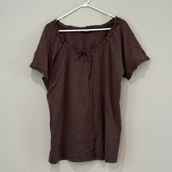 Brown T-Shirt with Bow - Picture 1 of 3